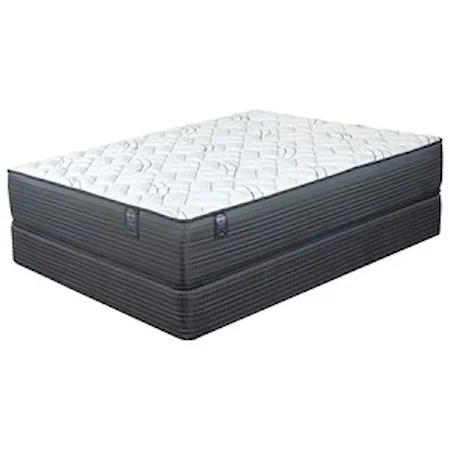 Queen Firm Encased Coil Tight Top Mattress and 9" Black Foundation